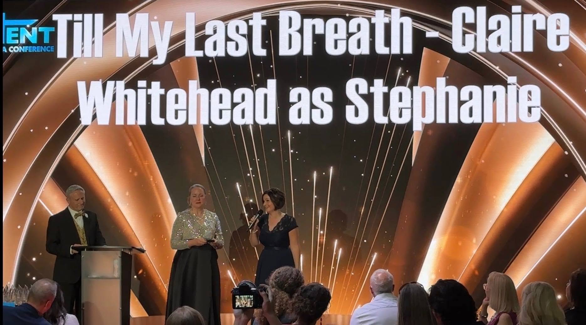 Claire Whitehead, lead actress in Till My Last Breath, wins Best Actress at the CONTENT Christian Conference